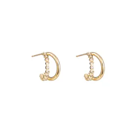 Go Dutch Label Dubbele Oorringen Zirconia Goud