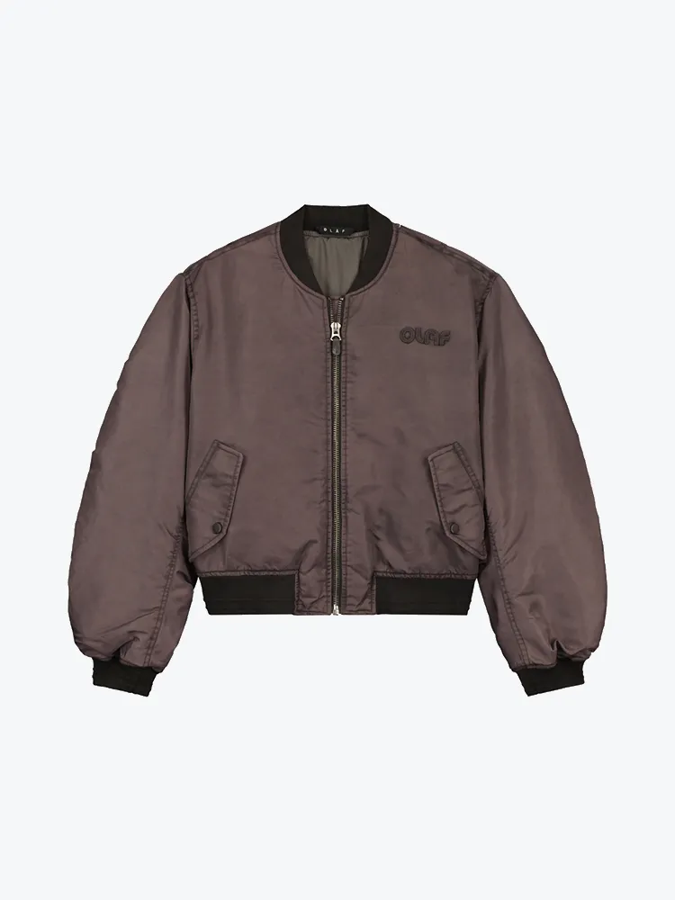 Olaf - Retro Logo Bomber Jacket Dk Brown - Jassen - Dames