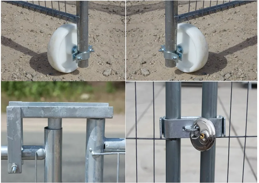 Poortsysteem Set met 2x Bouwhekwiel - 2x Bouwhekscharnier - 1x Bouwhekslot compleet