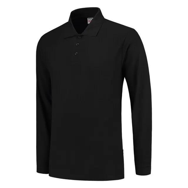 Tricorp Poloshirt Casual 201008 180gr Longsleeves Zwart Maat 5XL