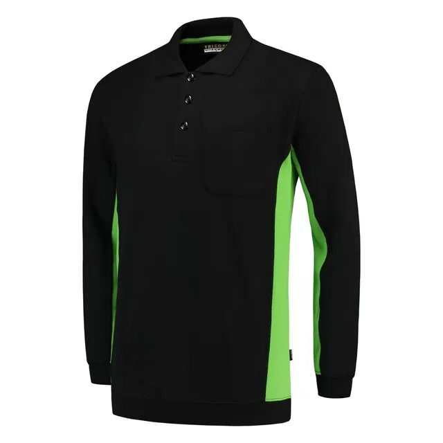 Tricorp Polosweater Zwart/Groen Maat XS